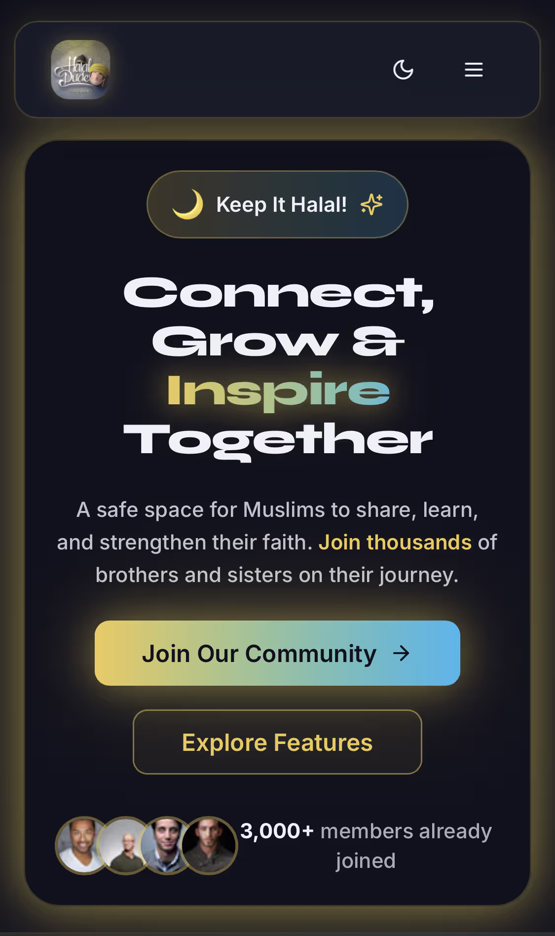 Halal Dude Mobile View